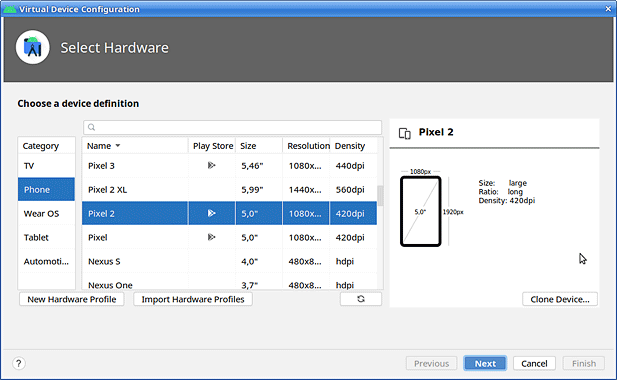 Как запустить эмулятор в Android Studio