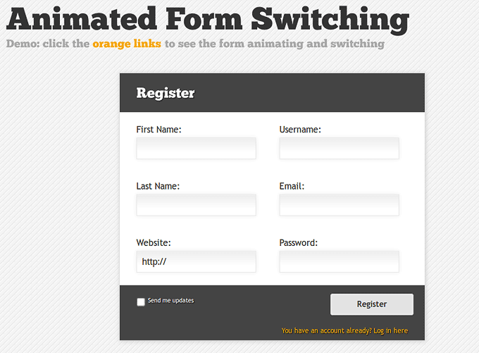 Animated Form Switching